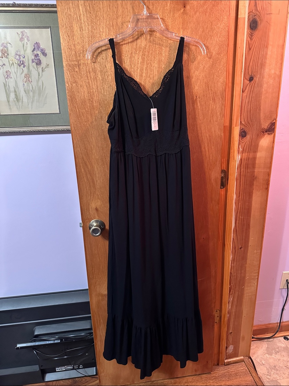 torrid Black Lace-Trim Maxi Dress. Size 0. New